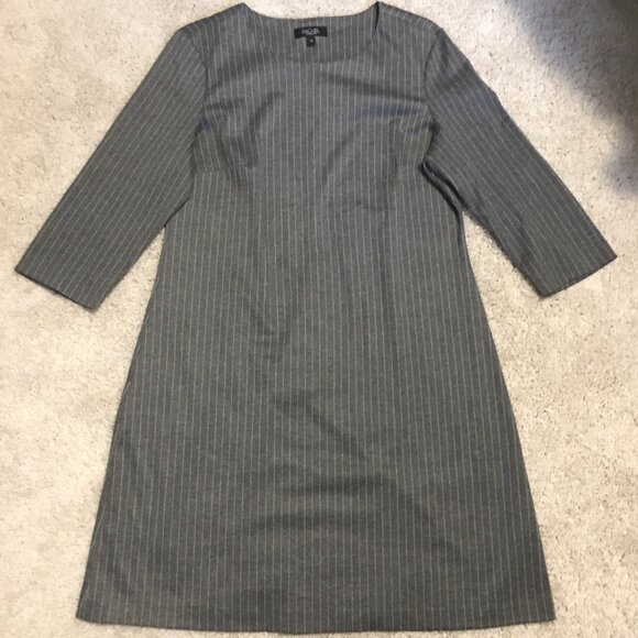 RACHEL Rachel Roy Grey Corporate Pinstripe Womens 3/4 Sleeve Shift Dress - 12 - Picture 11 of 16